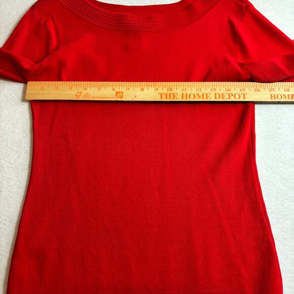 J.A.C. Women's Dressy Top Deep Red size Large Nylon Viscose Blend RN 88664 - Picture 4 of 7